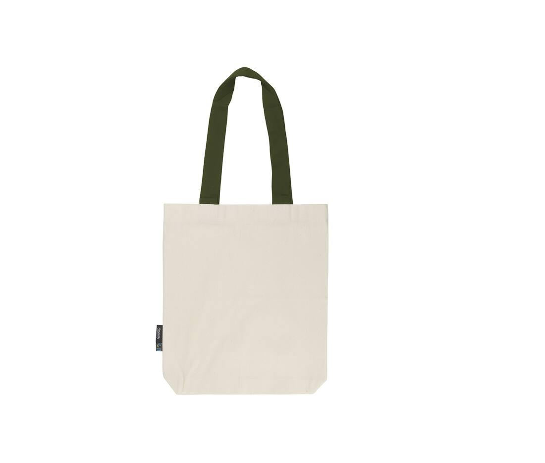 Neutral Twill Bag With Contrast Handles