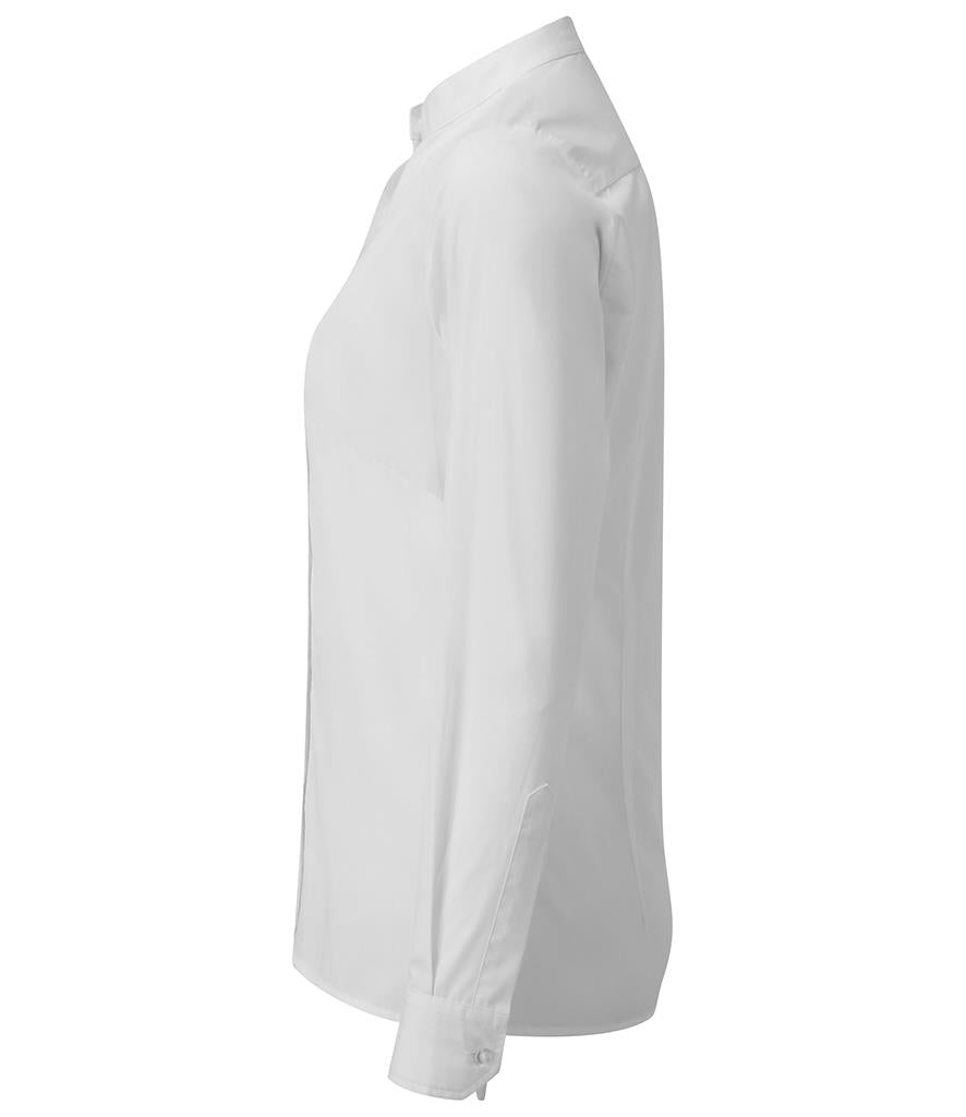 Ladies Banded Collar Grandad Shirt