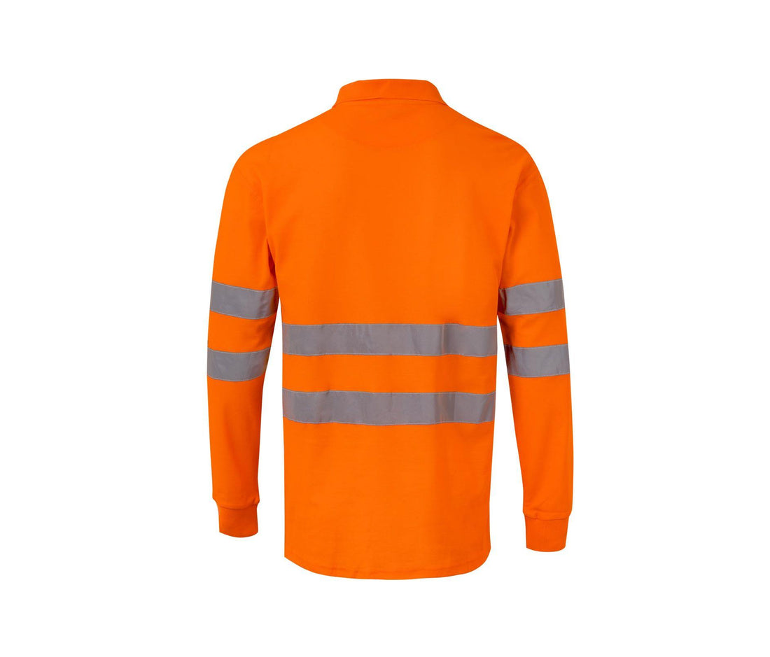 Velilla High Visibility Ls Cotton Polo Shirt