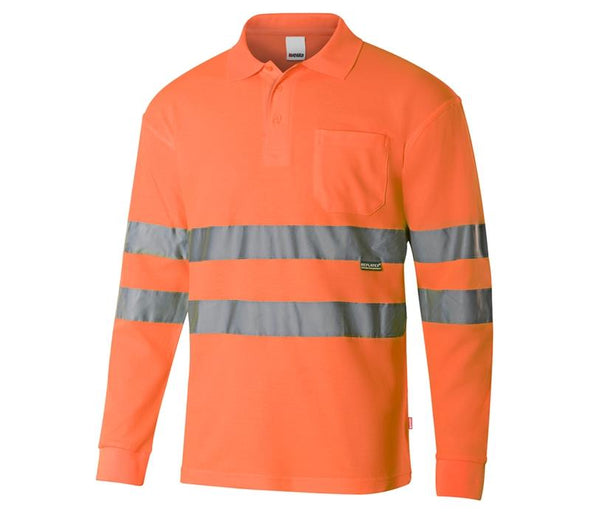 Velilla High Visibility Ls Cotton Polo Shirt