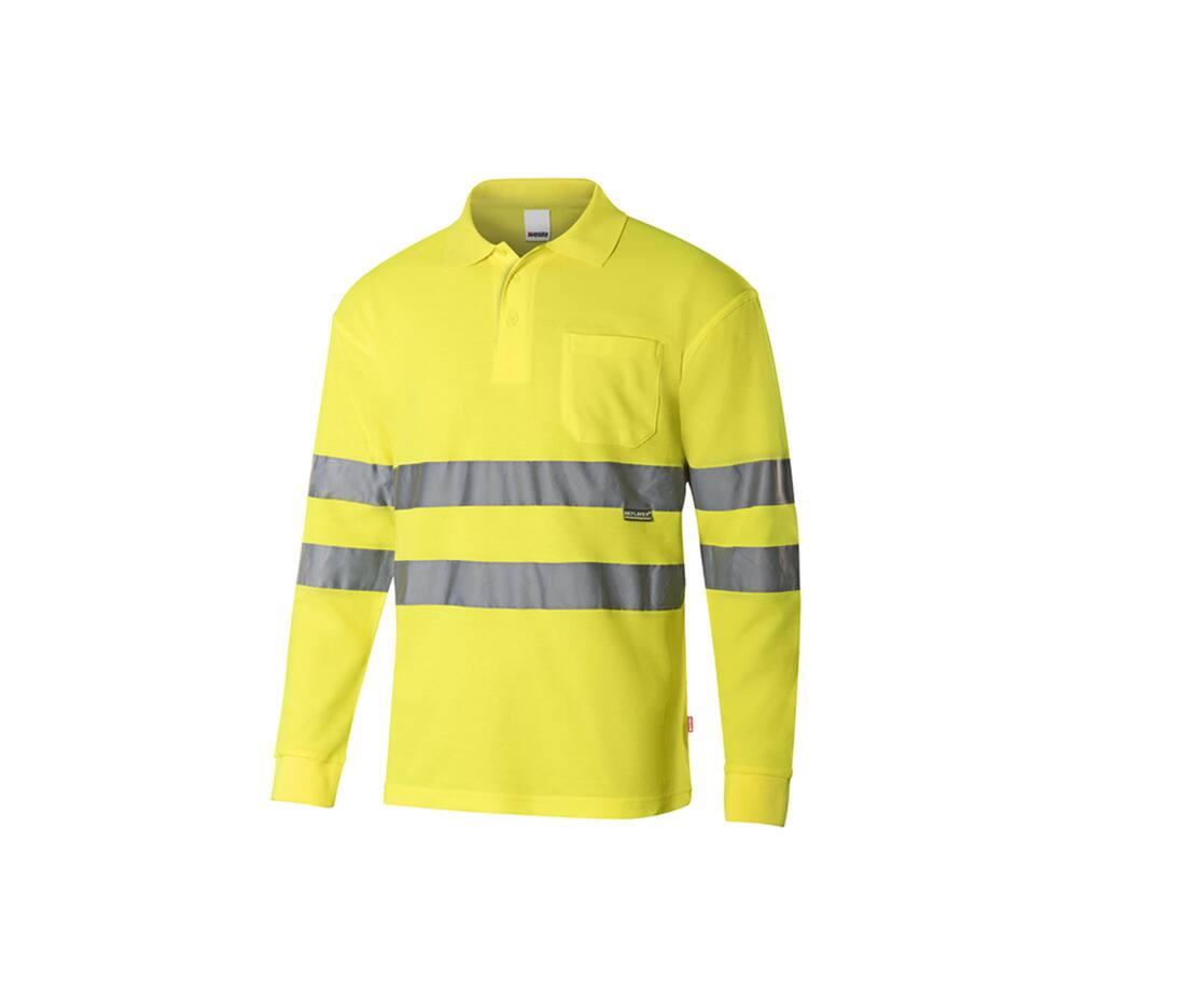Velilla High Visibility Ls Cotton Polo Shirt
