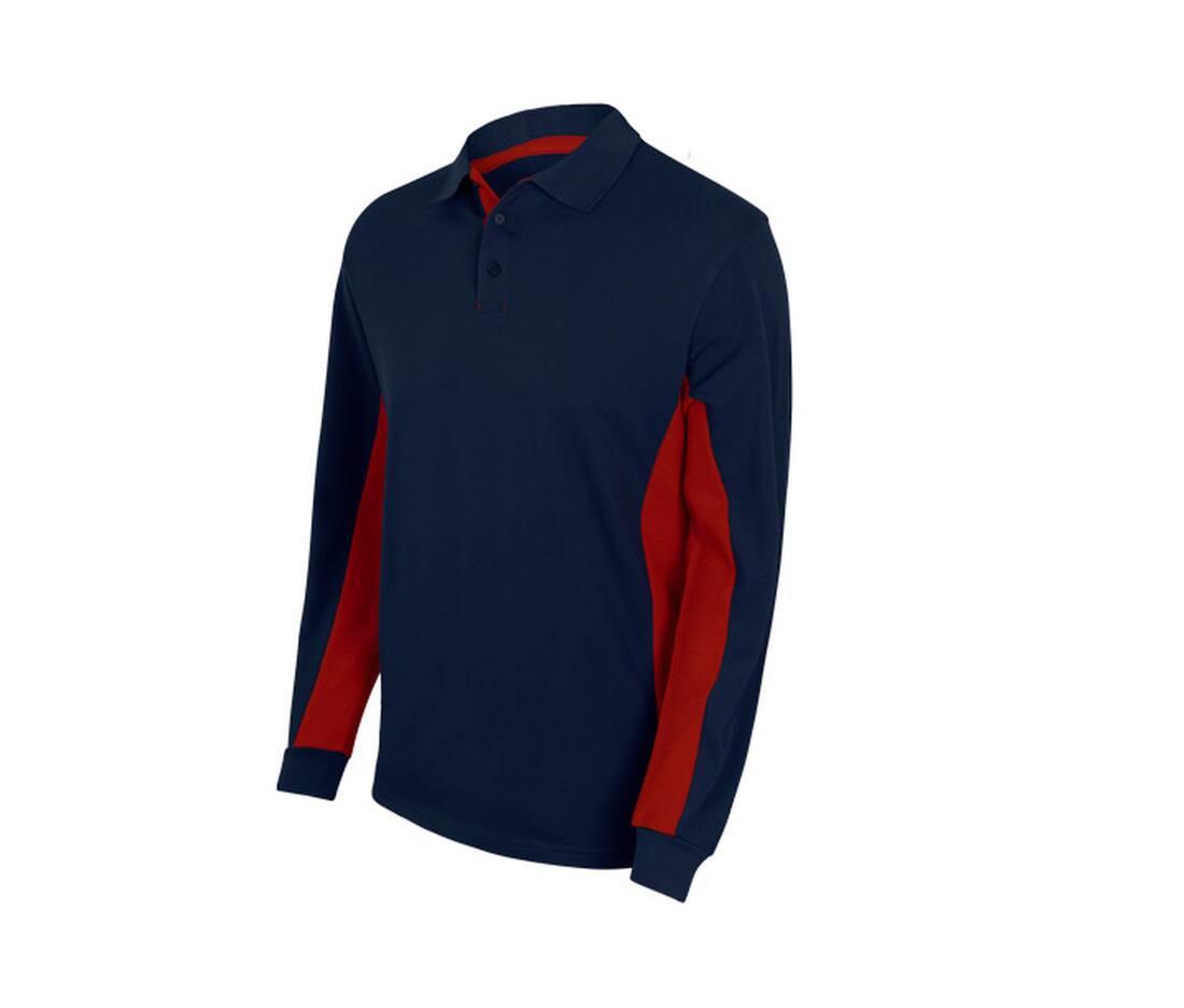 Velilla Two-tone Long-sleeve Polo Shirt