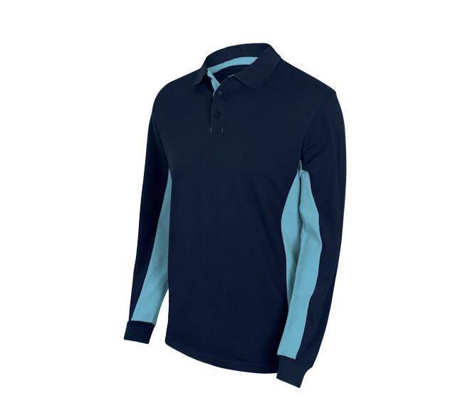 Velilla Two-tone Long-sleeve Polo Shirt