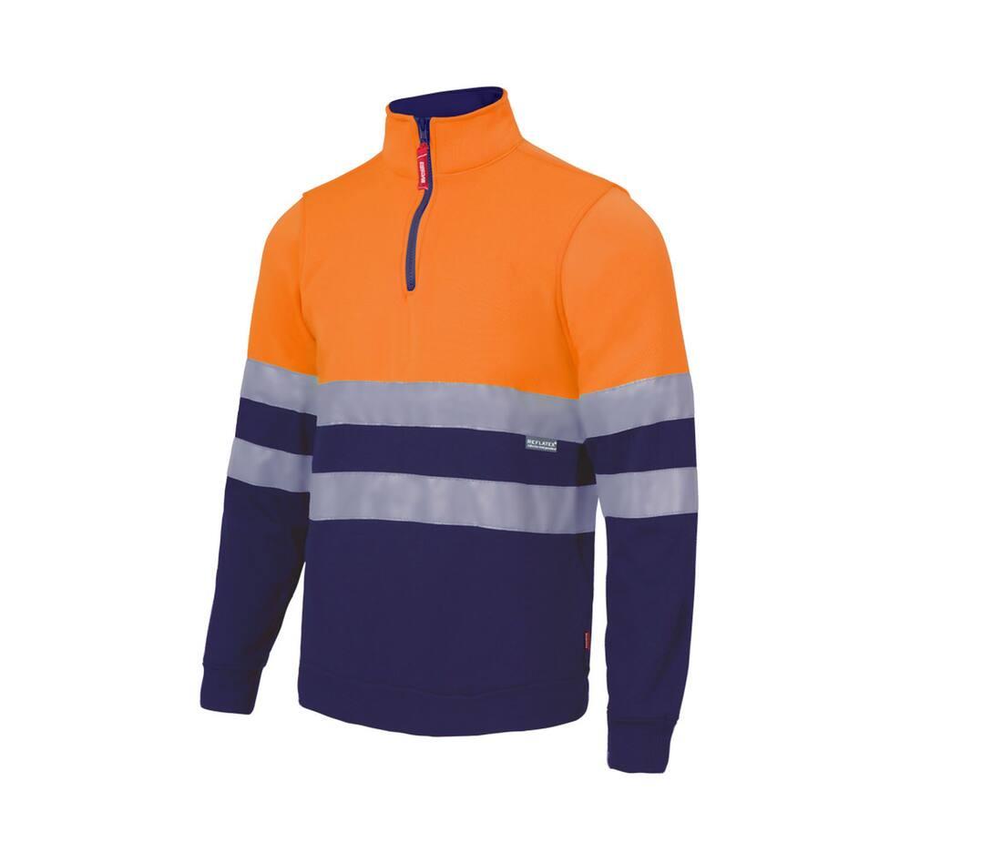 Velilla Two-tone High Visibility Zip Sweatshirt