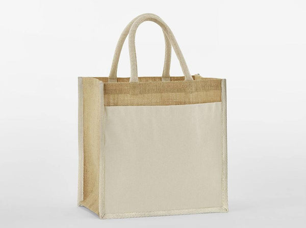 Westford Mill Cotton Pocket Natural Starched Jute Midi Tote