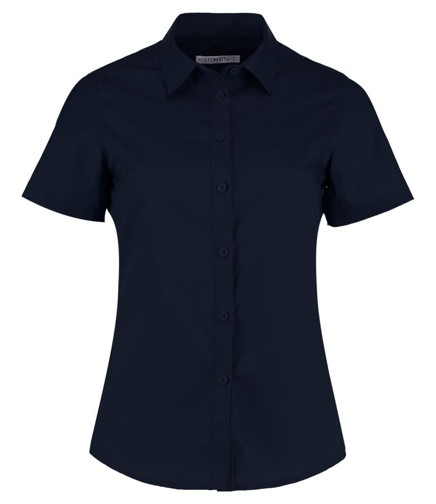 Ladies Short Sleeve Tailored Poplin Shirt