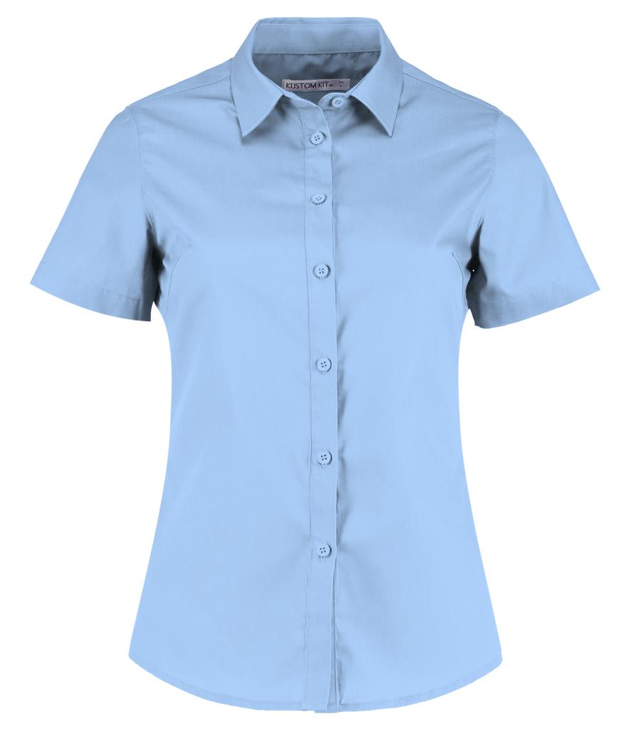Ladies Short Sleeve Tailored Poplin Shirt