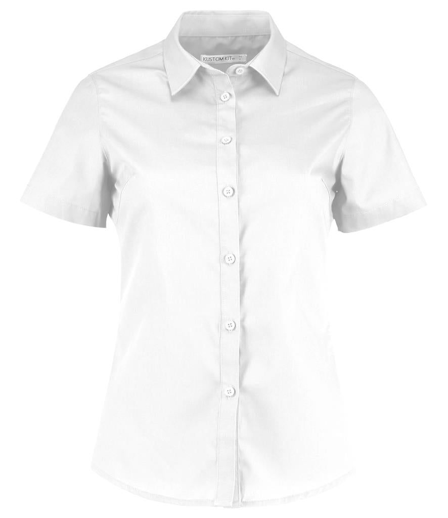 Ladies Short Sleeve Tailored Poplin Shirt