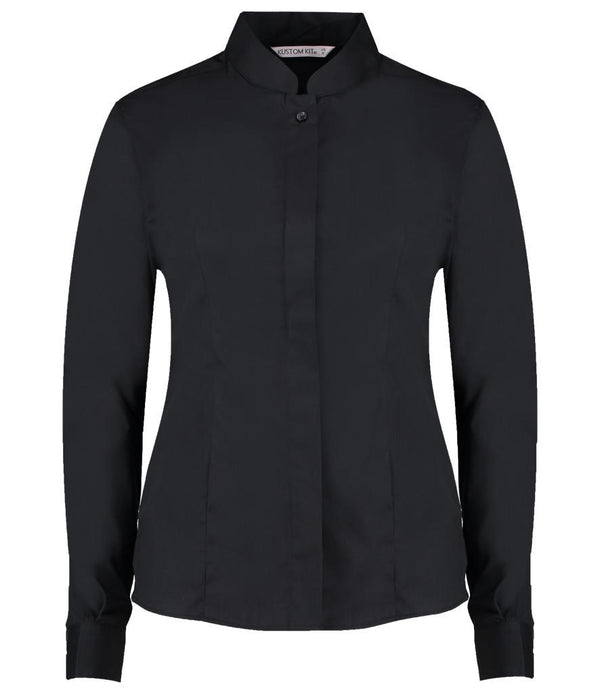 Ladies Long Sleeve Tailored Mandarin Collar Shirt