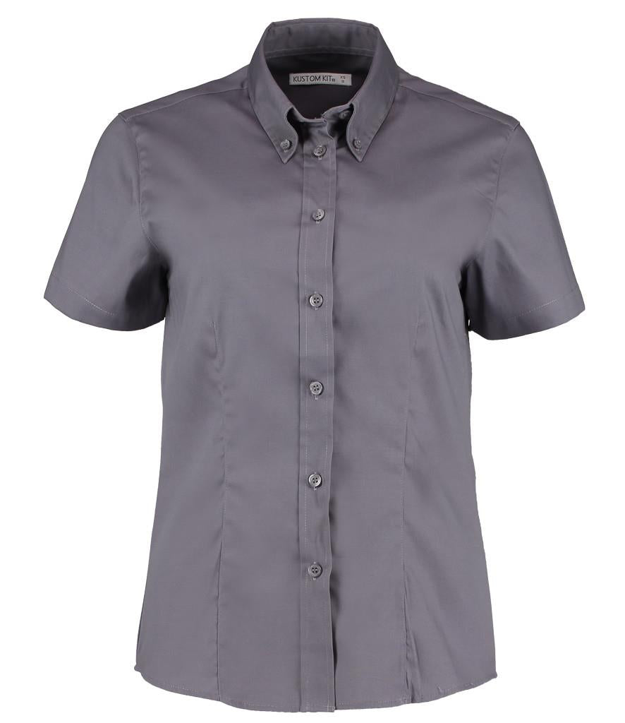 Ladies Premium Short Sleeve Tailored Oxford Shirt