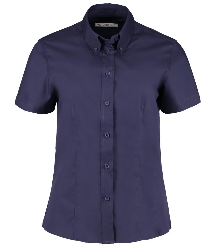 Ladies Premium Short Sleeve Tailored Oxford Shirt