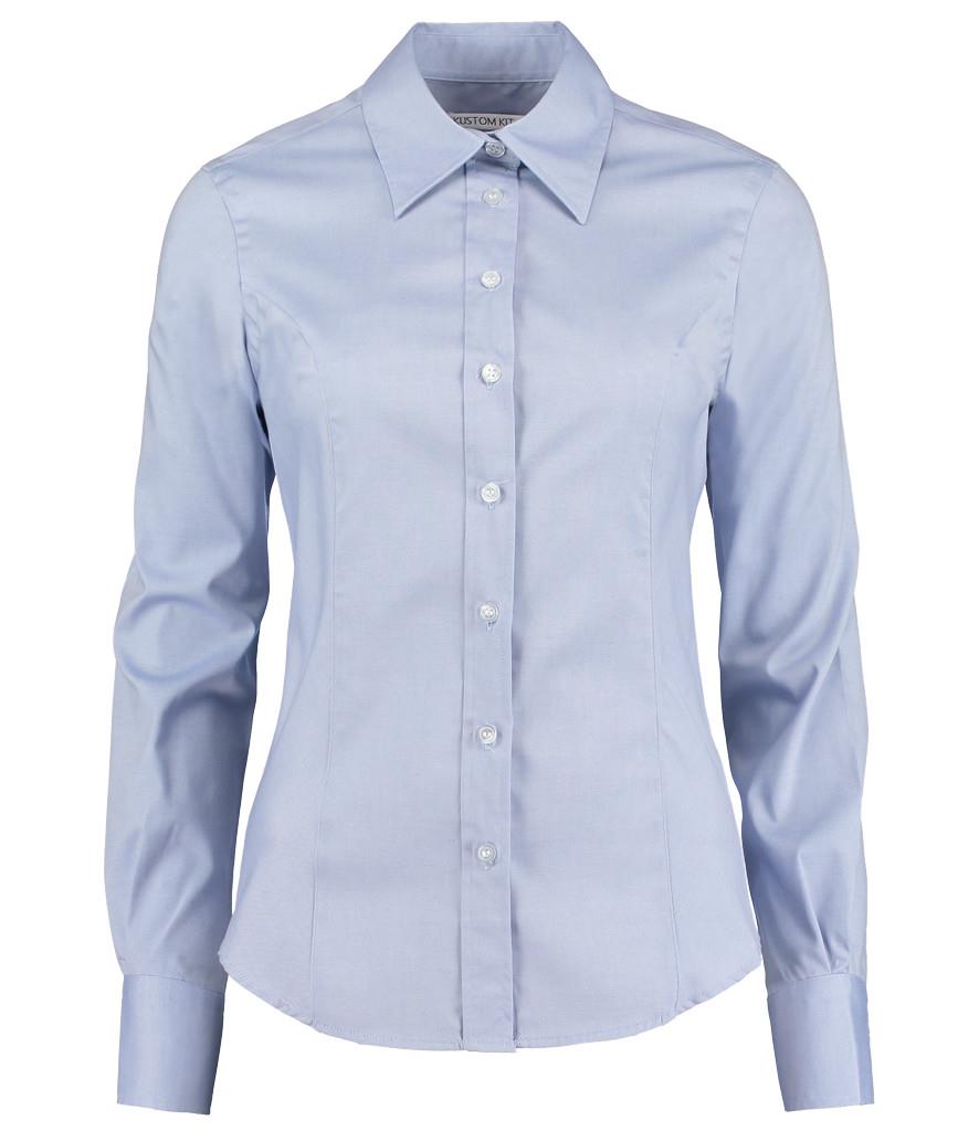 Ladies Premium Long Sleeve Tailored Oxford Shirt