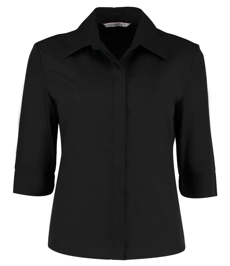 Ladies 3/4 Sleeve Tailored Continental Shirt