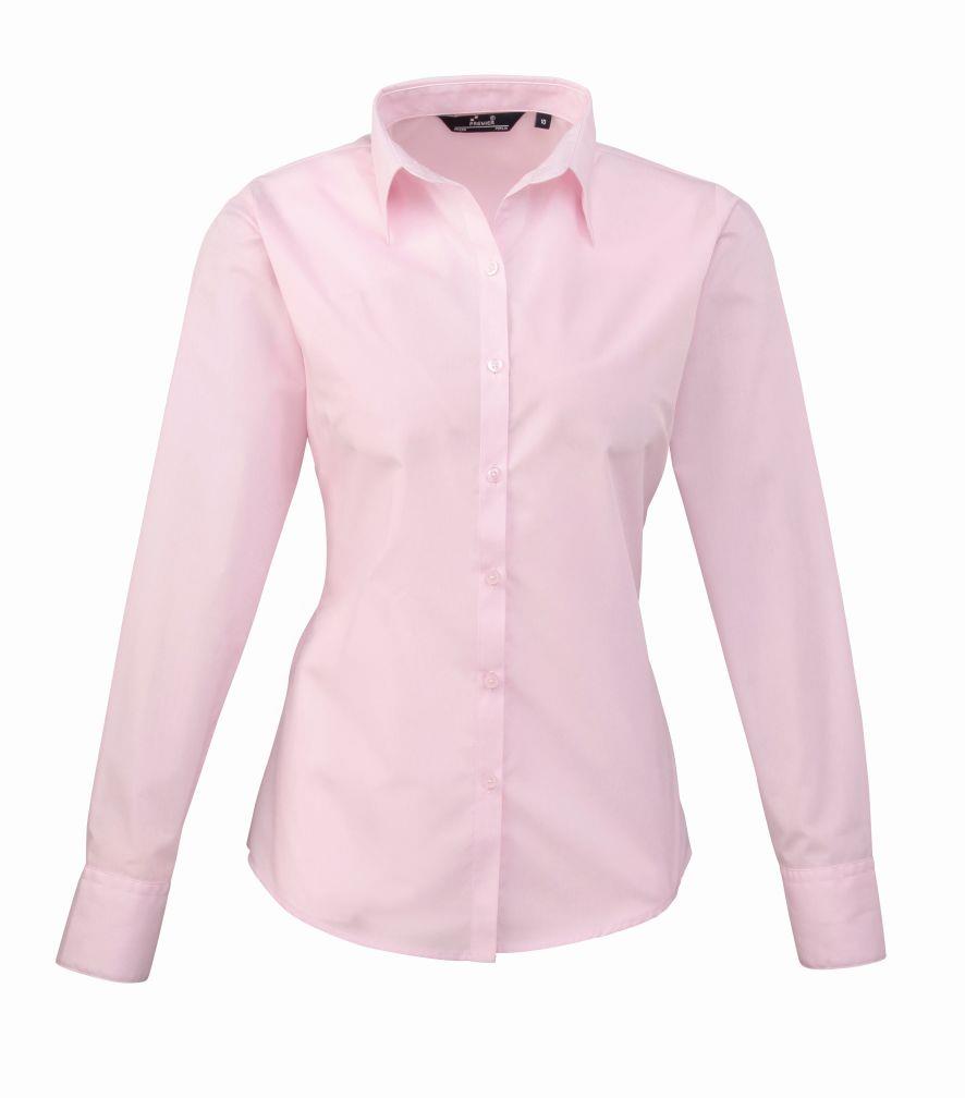 Premier Ladies Long Sleeve Poplin Blouse