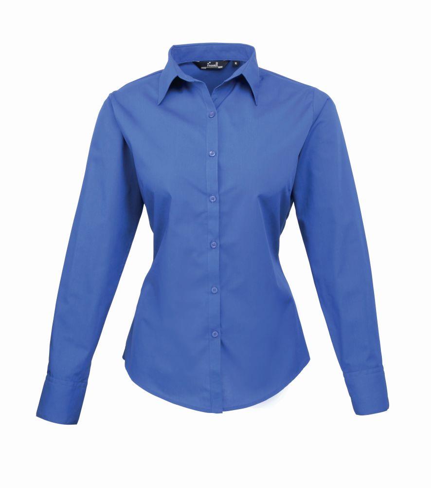 Premier Ladies Long Sleeve Poplin Blouse