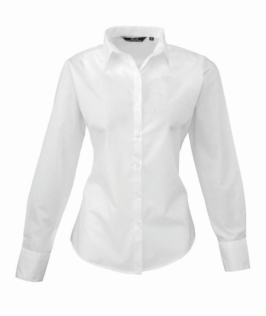 Premier Ladies Long Sleeve Poplin Blouse