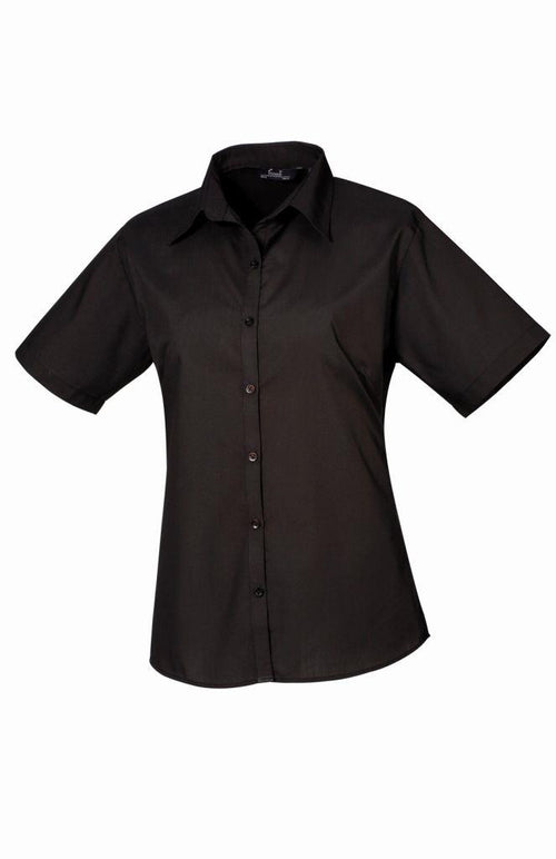 Ladies Short Sleeve Poplin Blouse