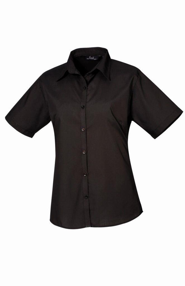 Premier Ladies Short Sleeve Poplin Blouse