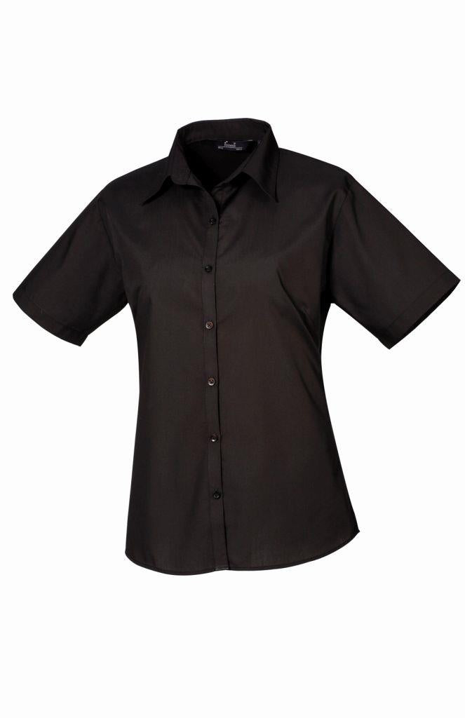 Ladies Short Sleeve Poplin Blouse