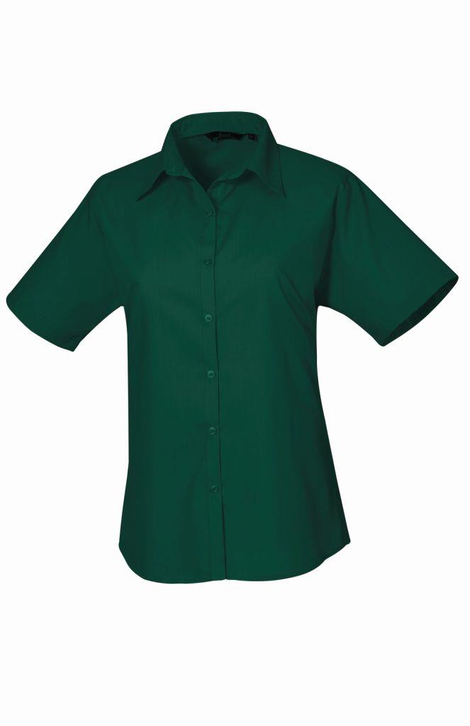 Premier Ladies Short Sleeve Poplin Blouse