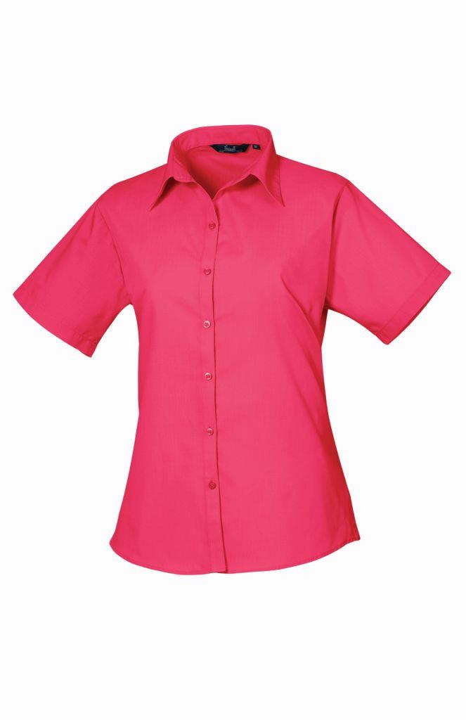 Premier Ladies Short Sleeve Poplin Blouse