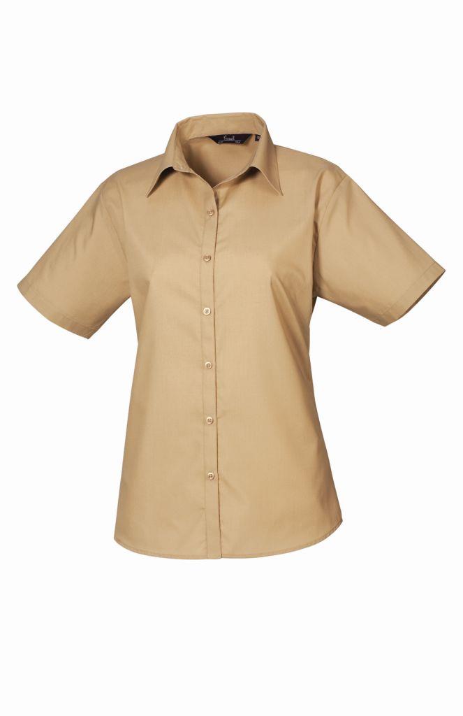 Premier Ladies Short Sleeve Poplin Blouse