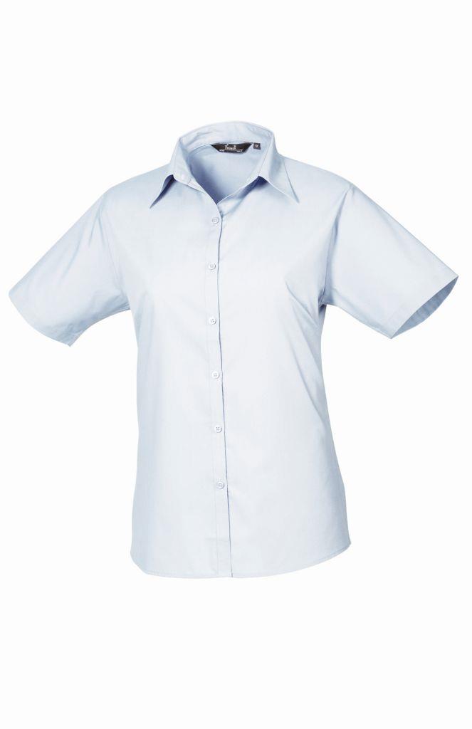 Premier Ladies Short Sleeve Poplin Blouse