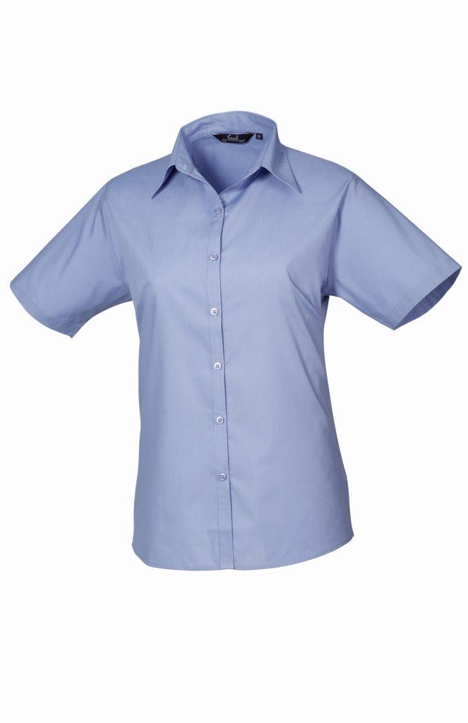 Premier Ladies Short Sleeve Poplin Blouse