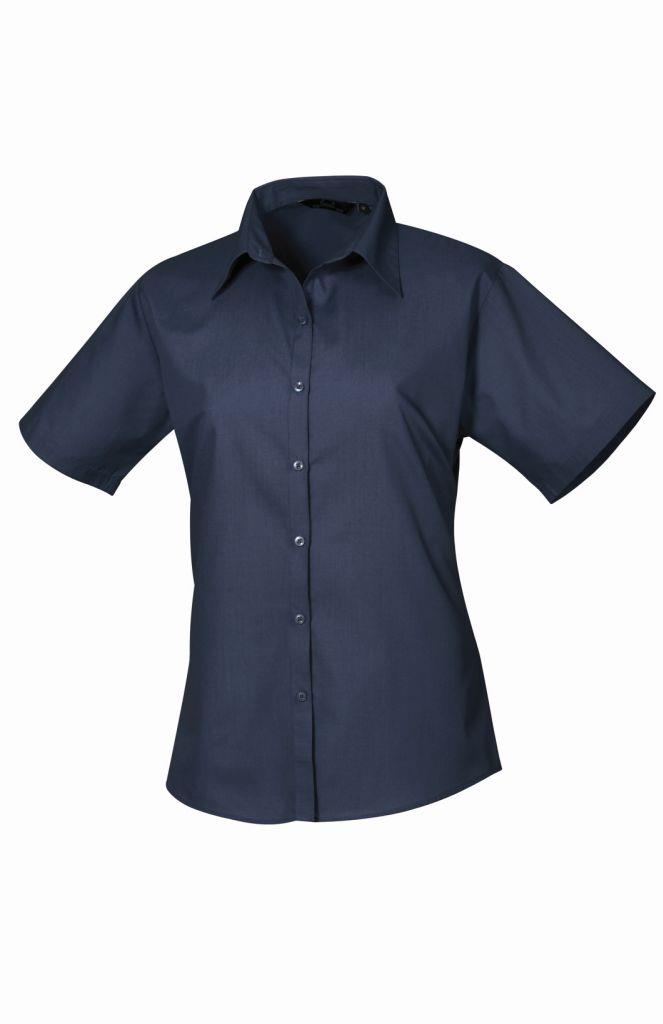 Premier Ladies Short Sleeve Poplin Blouse