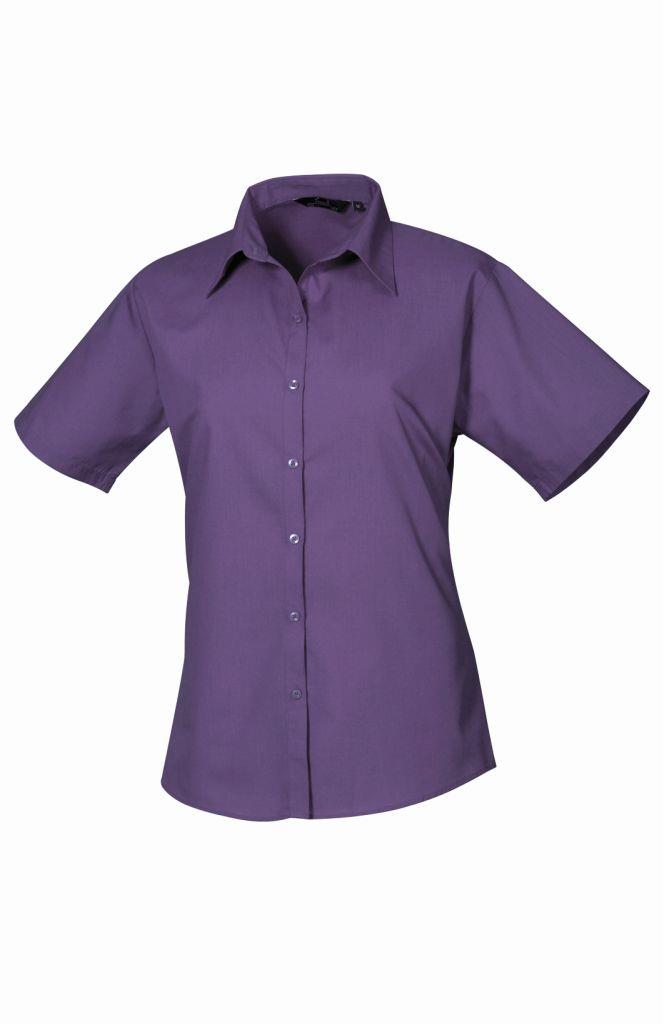 Premier Ladies Short Sleeve Poplin Blouse