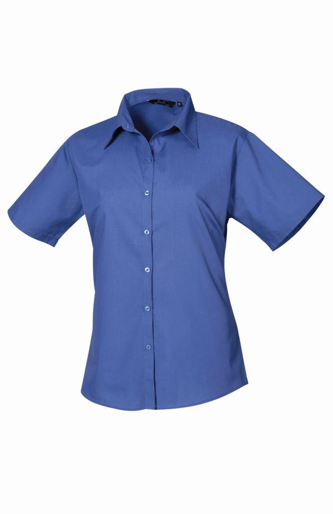 Premier Ladies Short Sleeve Poplin Blouse