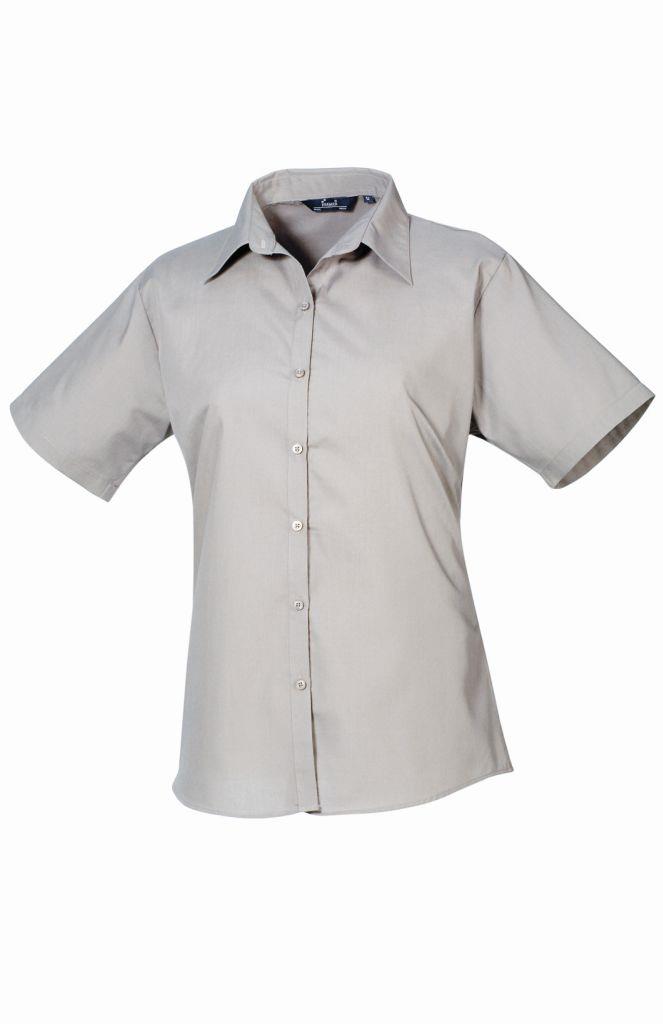 Premier Ladies Short Sleeve Poplin Blouse