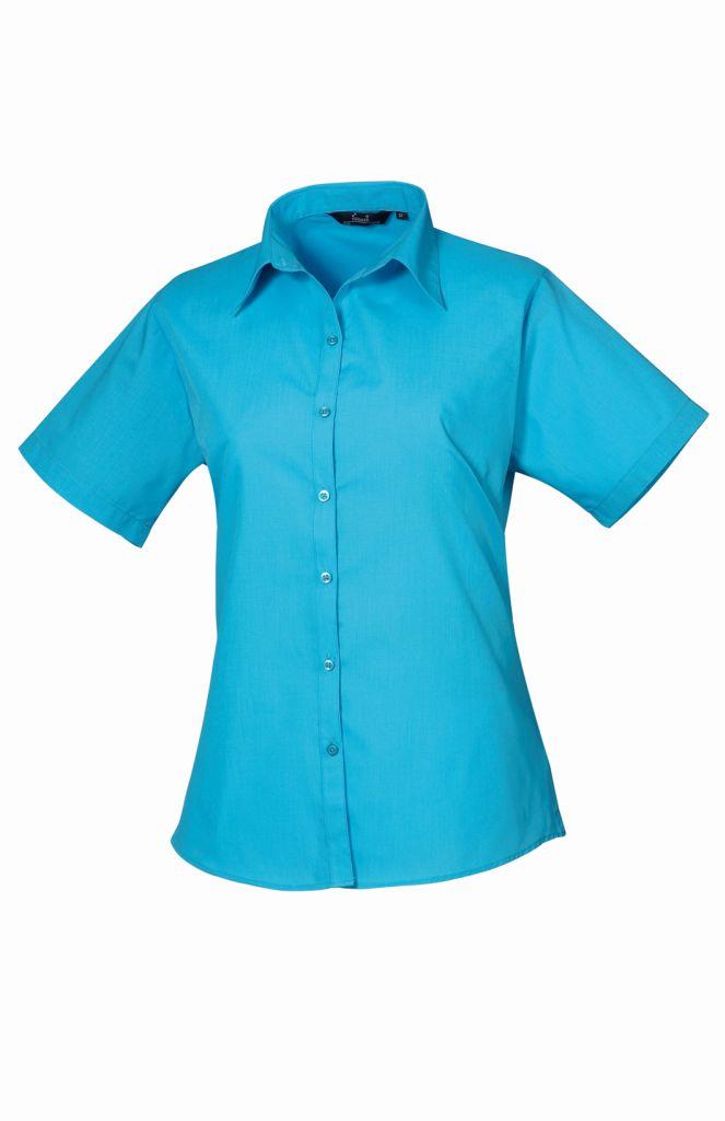 Premier Ladies Short Sleeve Poplin Blouse