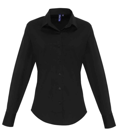 Ladies Long Sleeve Stretch Fit Poplin Shirt