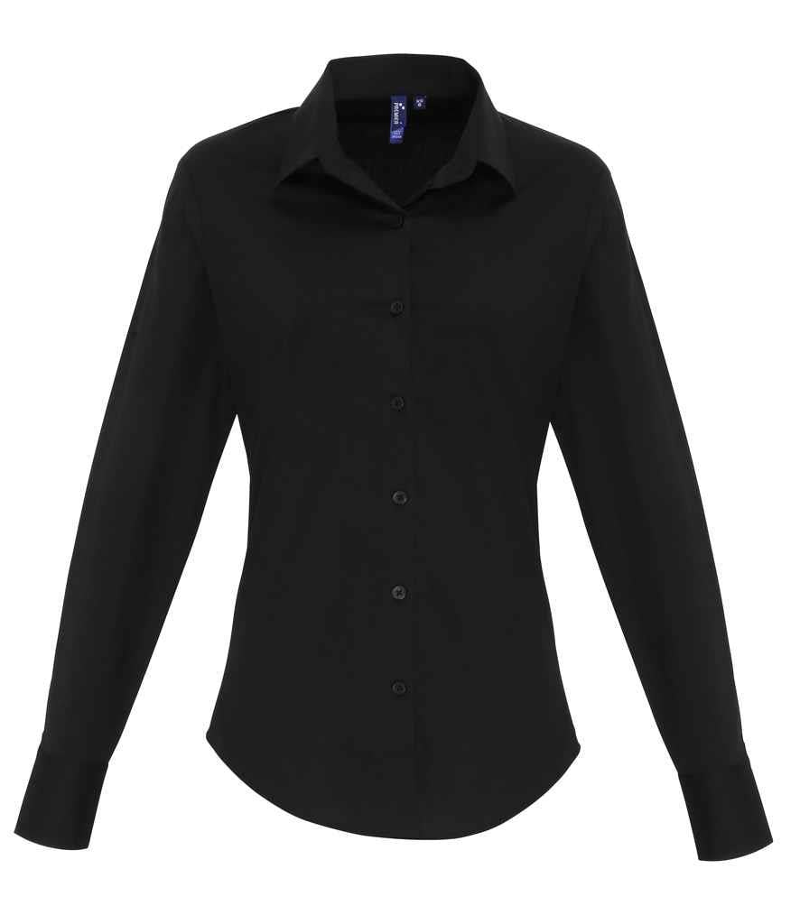 Ladies Long Sleeve Stretch Fit Poplin Shirt