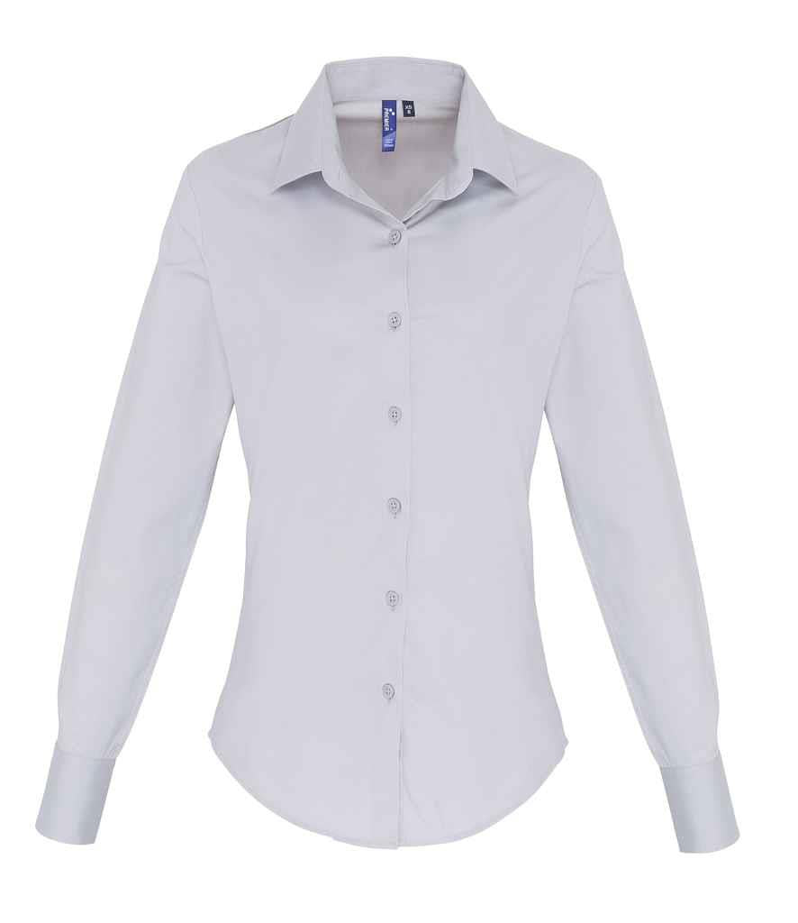 Ladies Long Sleeve Stretch Fit Poplin Shirt