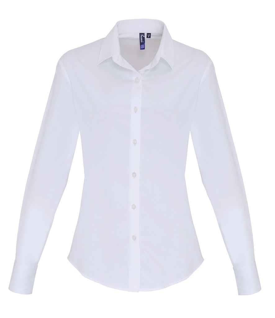 Ladies Long Sleeve Stretch Fit Poplin Shirt