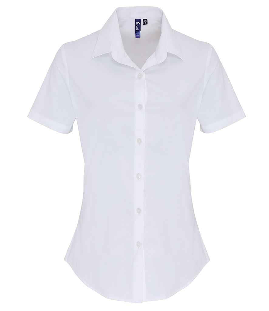 Ladies Short Sleeve Stretch Fit Poplin Shirt