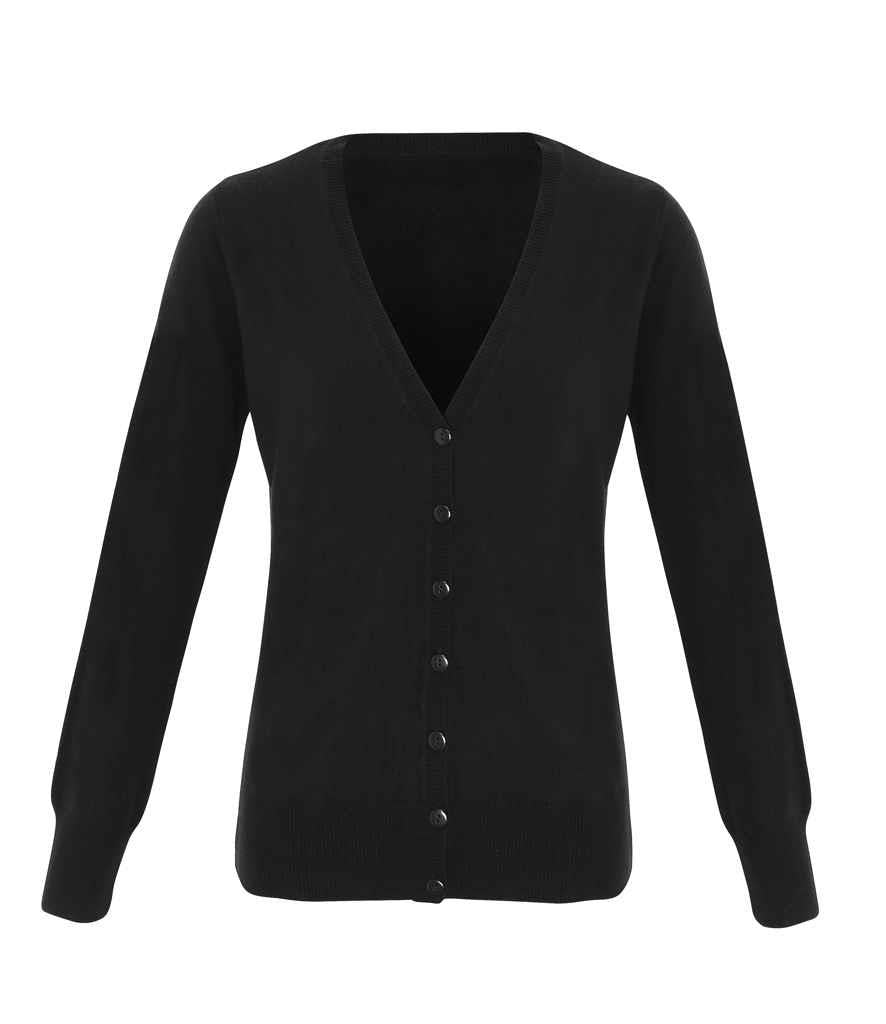 Ladies Essential Acrylic V Neck Cardigan