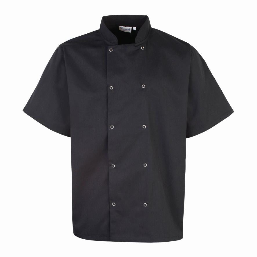 Unisex Short Sleeve Stud Front Chef's Jacket