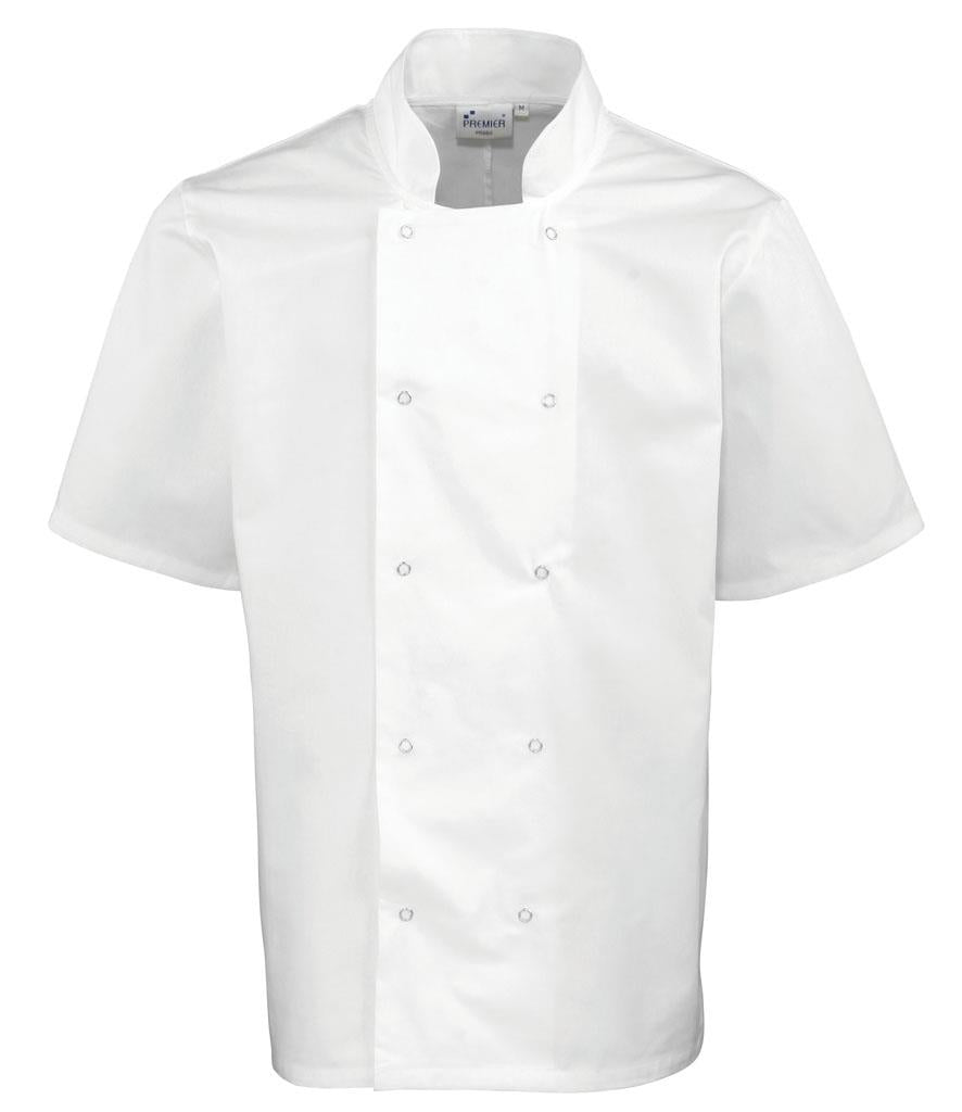 Unisex Short Sleeve Stud Front Chef's Jacket