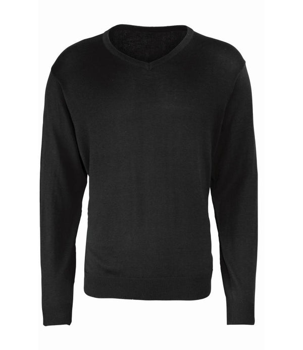Knitted Cotton Acrylic V Neck Sweater