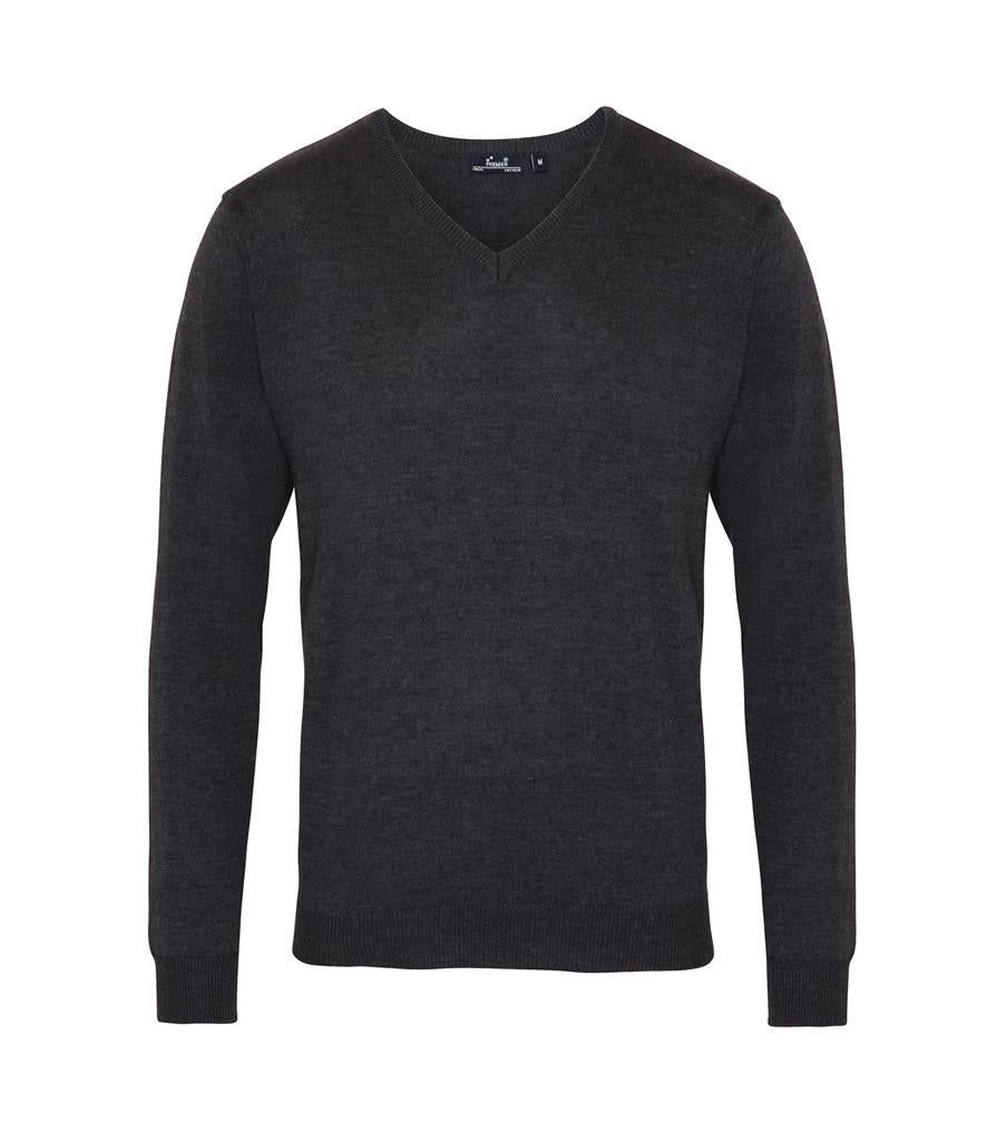 Knitted Cotton Acrylic V Neck Sweater
