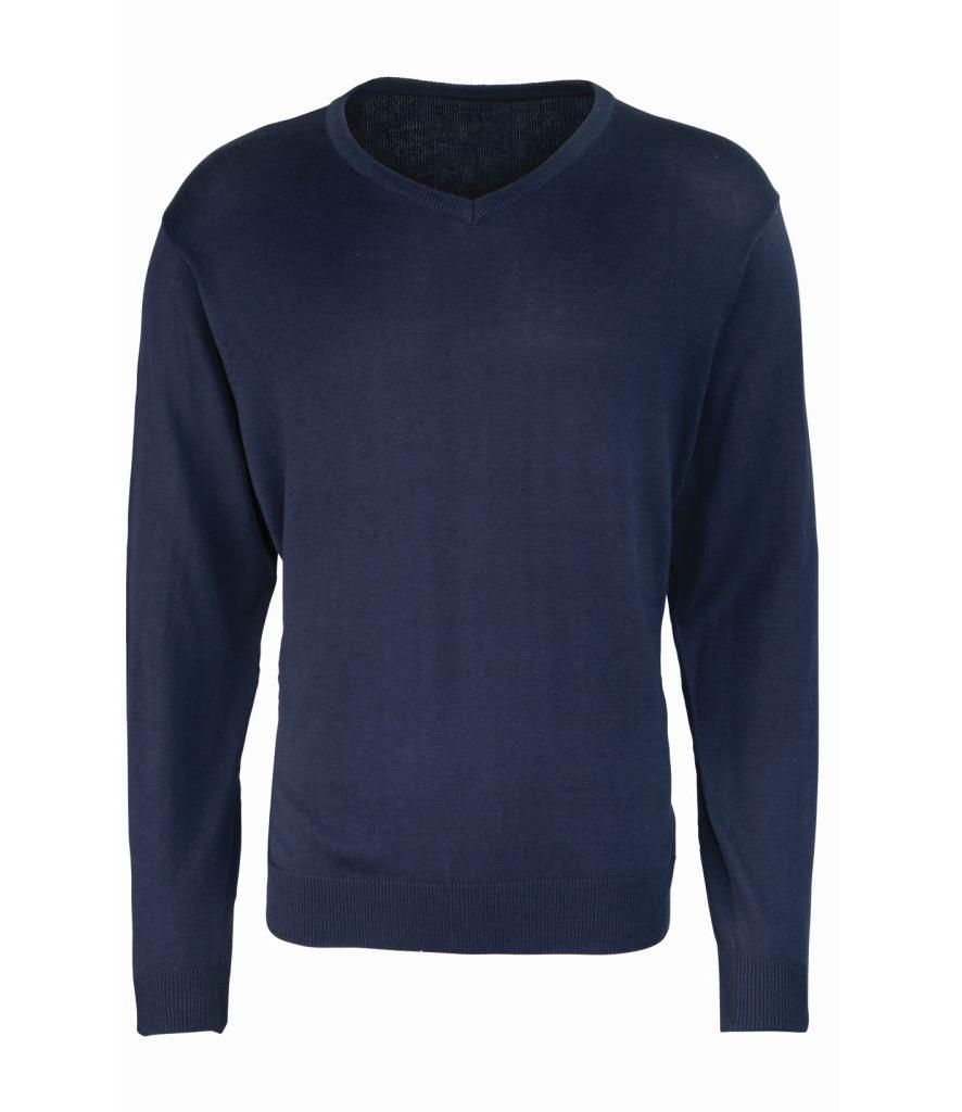 Knitted Cotton Acrylic V Neck Sweater