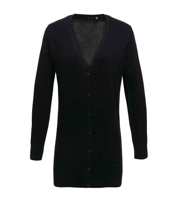 Ladies Longline V Neck Cardigan