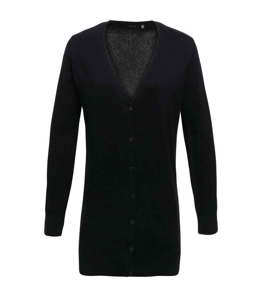 Ladies Longline V Neck Cardigan