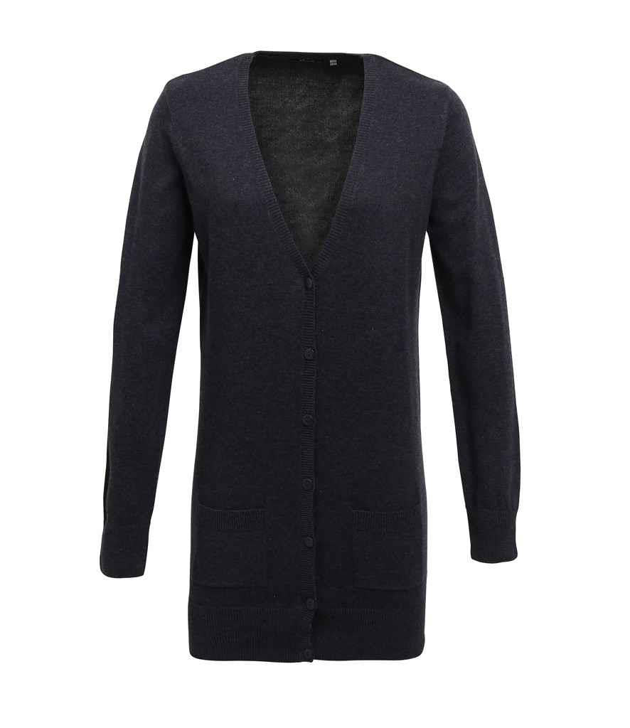 Ladies Longline V Neck Cardigan