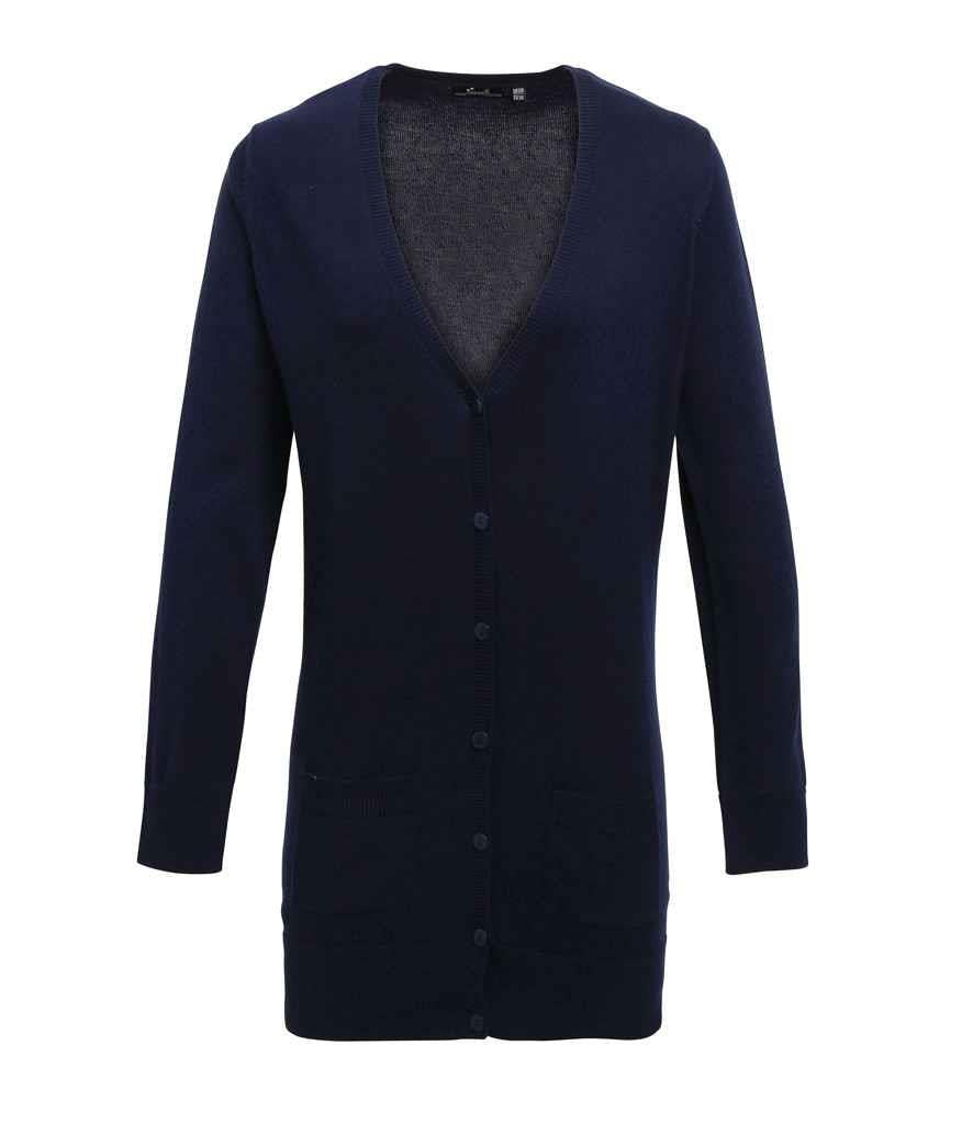 Ladies Longline V Neck Cardigan